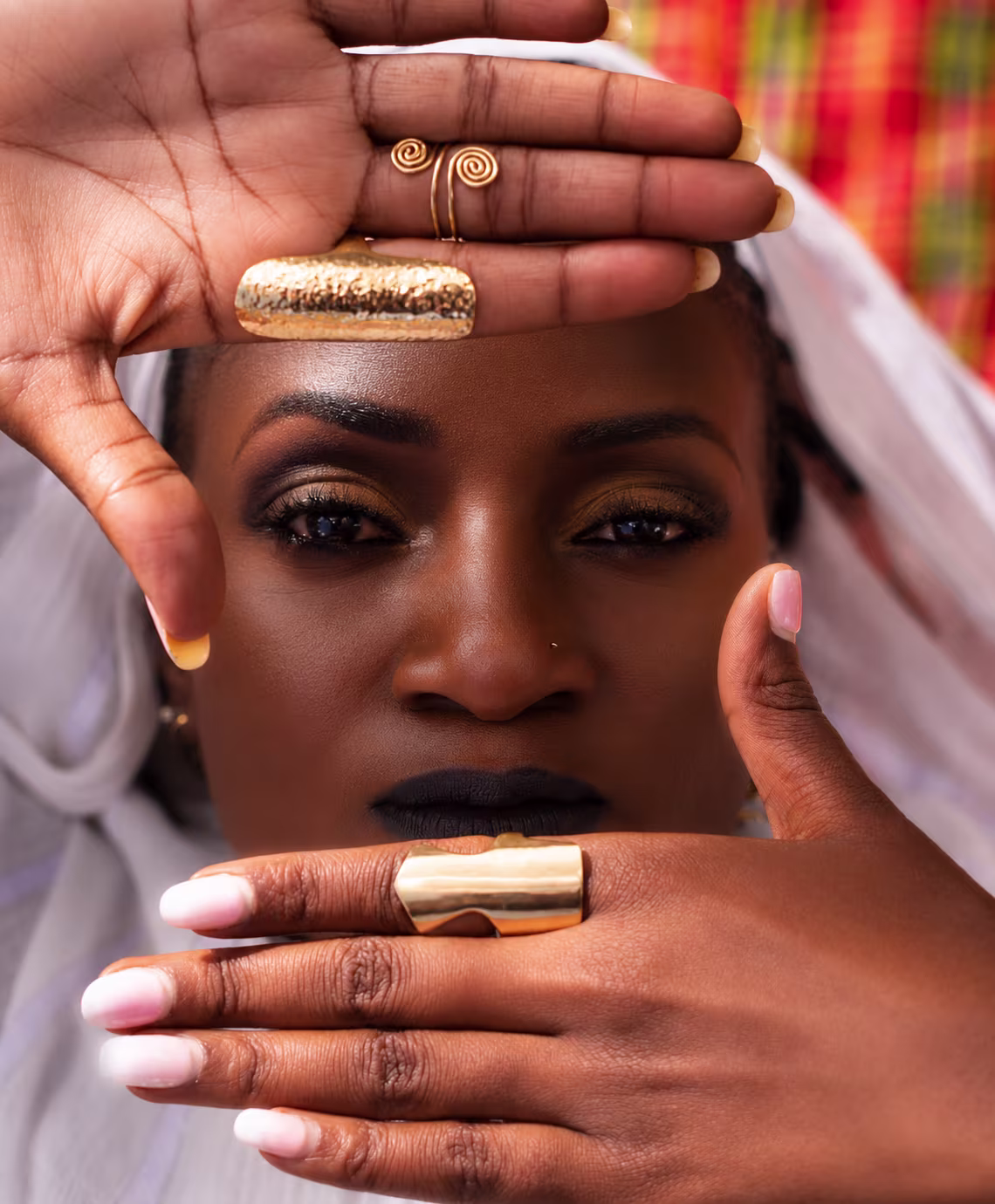 Creative bridal portrait